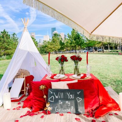 white teepee addon houston red picnic table